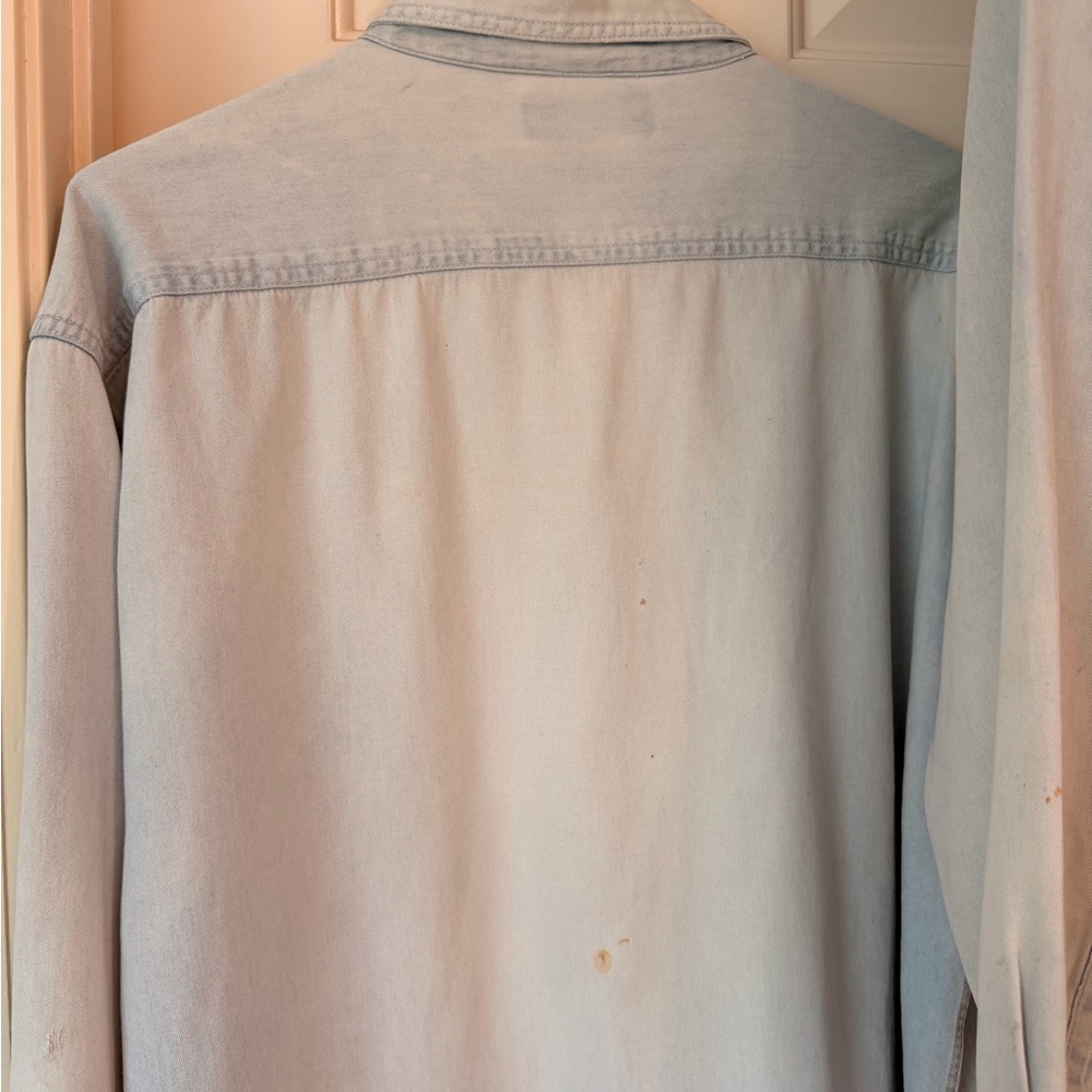Lot of 2 Chambray Shirts – Men’s XL – Distressed / Workwear / Worn-In - Picture 11 of 15